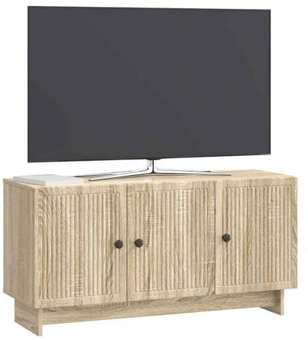 vidaXL TV-Schränk Sonoma-Eiche 99 x 34,5 x 50 cm Holzwerkstoff, Wohnzimmer, moderner Schrank, viel Stauraum, zeitgemäße Regale, Entertainment-Einheit, Aufbewahrungslösung