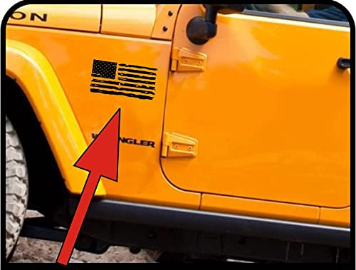 adesivi bandiera americana US ARMY effetto consumato (NERO OPACO)