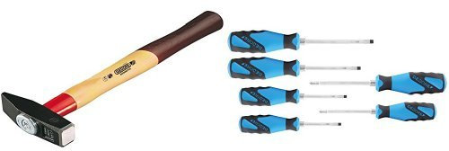 Gedore Schlosserhammer Rotband-Plus, 300 g 600 H-300, GEDORE 3K-Schraubendreher-Satz mit Schlagkappe, SK 2154 PH-06