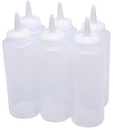 Bluelans® 6 Pack, 12 Oz - Plastic Squeeze Bottles, Best Dispensers for Home & Restaurant Ketchup, Mustard, Mayo, Dressings, Olive Oil, BBQ Sauce - BPA Free