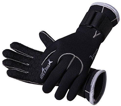 Tauchen Handschuhe, 3 mm Neopren rutschfeste Handschuh Winter Wasser Sport Equipment Supplies für Windsurfen, Surfen, speerfischen, Schnorcheln, Wassersport, Fischer, Wasserski