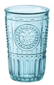 Bormioli Rocco 387595GRS021522 090789 Romantic Packung mit 4, Glas, Farbe Hellblau, 34 cl