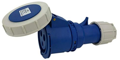 JCE 32 Amp 3 Pin Blue Connector Socket 240V IP67 Waterproof. Caravan Camping Hook Up