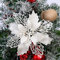 Hava Kolari 5 fiori di Natale, fiori artificiali, decorazione per albero di Natale, decorazione natalizia (bianco)