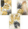 Martin Kench 3er Set Design-Poster Wandbilder, Wald Goldene Blätter Palmblatt, Ohne Rahmen, Wandbild Print Bilder Kunstposter Deko für Wohnzimmer (Stil D,60 x 90 cm)