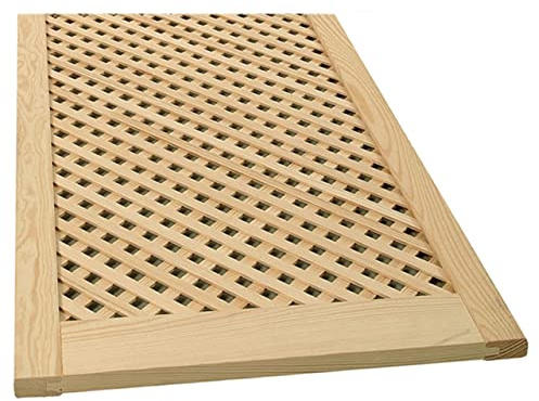 Gittertür Holztür natur 140,6 x 49,4 cm Schranktür Raumteiler Schiebetür für Regale, Schränke, Möbel | Kiefer Holz unbehandelt