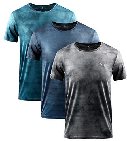 Herren Sport T-Shirt 1-3er Pack Kurzarm Rundhals Atmungsaktiv Schnelltrocknendes Funktionsshirt Laufshirt Fitnessshirt Trainingsshirt für Running Workout Bodybuilding (0228 3Pack, XL)