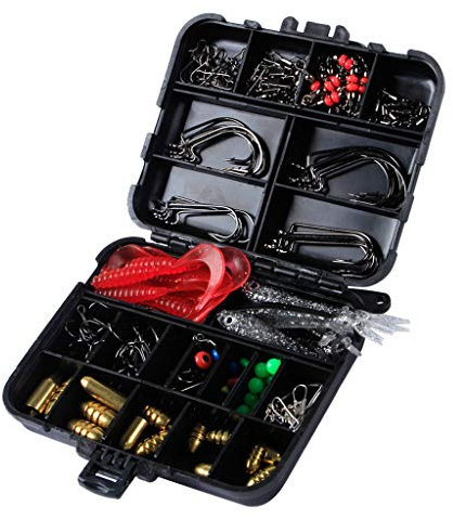 POWERTOOL Sea Fishing Tackle Box Kit Set, 138pcs Accessories Kit with Jig Hooks, Sinker Weights, Fishing Swivels Snaps, Sinker Slides, Fishing Line Beads
