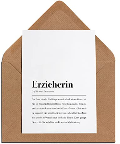 Erzieherin Karte mit Umschlag – Erzieherin Definition