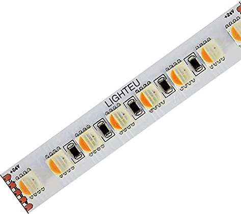 lighteu®, 24V 112 LED/m RGBW (RGB + Neutralweiß) LED-Lichtleisten 4000K 22W/m, 1384 Lumen/m, CRI> 97, 5050 SMD, Breite 12 mm, hochdichte, ultrahelle, flexible Seilleuchten, IP20, 5 m