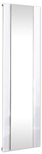 Sovereign Aluminium Designer Radiators Central Heating Heater Vertical White Single Panel Mirrored - 465 x 1800mm