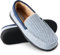 DUNLOP Moccasins Slippers Men Loafers Faux Fur Slippers Rubber Sole Memory Foam House Slippers Indoor Shoes Gifts For Men (Navy/White, 10 UK)