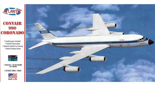Atlantis 1/135 Convair 990 Jet Airliner. Plastikmodellbausatz eines US-Amerikanischen Airliner, Hier in den Decals der NASA. Inklusive Ständer.