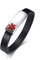 Skcess Leder Armband Schwarzes Silber，Armreifen Titan-Und-Edelstahl Schmuck für Männer 22Cm