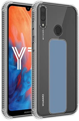 Cadorabo Hülle kompatibel mit Huawei Y7 2019 Y7 Prime 2019 Schutzhülle TPU Silikon Case Standfunktion Design mit Kameraschutz Slim Kratzfest Gummi Case Hülle für Huawei Y7 2019 Y7 Prime 2019 in Blau