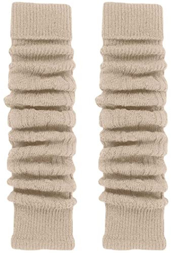 TODO Warme Stulpen Damen mit Wolle - Weich, Flexibel, Lang. Beinwärmen für Winter, wenn es Kalt ist. (Beige)