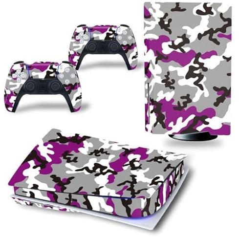 Generic | Console + Controllers Stickers | 4.104 | Camo - Roze | Bescherming Skin | Grip | Compatibel met PS5 - Playstation 5