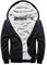VSUSN Uomo Felpa con Cappuccio Manica Lunga Felpe con Cappuccio Vello Foderato Hoodies con Cerniera Cappotto Giacca Inverno Caldo(Nero,XL)