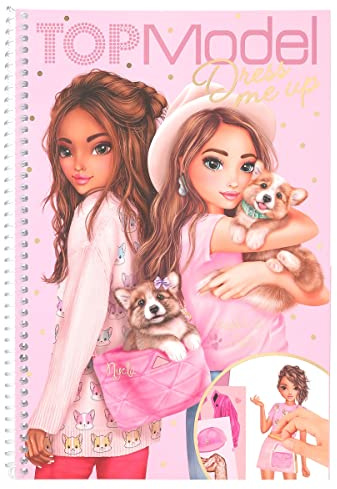 Depesche 12074 TOPModel Corgi Dress Me Up - Stickerbuch mit 21 Seiten zum Designen von Model-Outfits und Accessoires für Hunde, Malheft mit 7 Stickerbogen