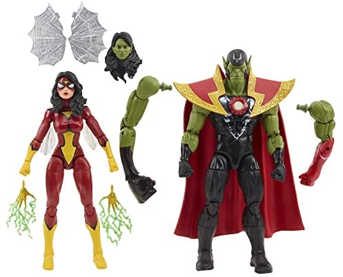 Hasbro Marvel Legends Series Skrull Queen and Super-Skrull, Avengers 60th Anniversary Collectible 6 Inch Action Figures,Multi-color,Medium