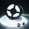 MOMKHBEY COB LED Streifen 5M, 6000K Tageslichtweiß LED Streifen DC24V mit GS Netzteil,RF Fernbedienung,480LEDs/M, CRI 93+, 8mm Breite, Dimmbare Light Strips für Schlafzimmer, Küche, Heimdekoration