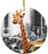 Giraffe in New York Christbaumschmuck Runde Keramik Weihnachtsbaum Hängende Ornamente Doppelseitig Bedruckt für Zuhause Urlaub Party Dekorationen