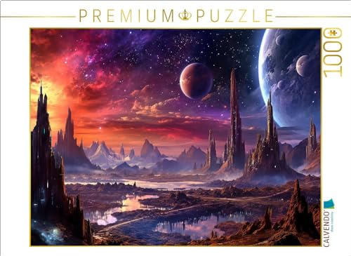 CALVENDO Puzzle Science Fiction - Reise zu fremden Planeten - Andromeda | 1000 Teile Lege-Größe 64 x 48 cm Foto-Puzzle für glückliche Stunden