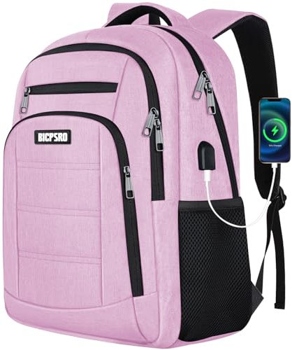 BICPSRO Zaino per uomo donna, C3-rosa, 15.6 Inch, Zaino