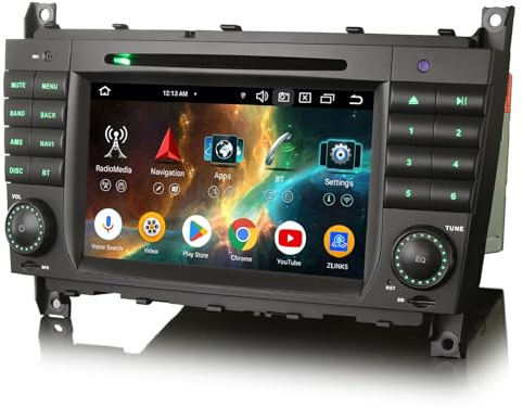 Android 14 8 Núcleos 4GB+64GB Radio Coche Estéreo GPS para Mercedes Benz C/G/CLC Clase W203 W463 Navegador Inalámbrico CarPlay Android Auto WiFi 4G CD USB DSP Bluetooth Dab+ CANbus 7 IPS Touchscreen