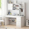 Bureau moderne avec étagère de rangement, bureau d'écriture, poste de travail avec armoire et étagère, bureau d'ordinateur portable avec étagère (120 x 45 x 163 cm (taille : 100 x 45 x 163 cm),