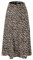 SASSYCLASSY Langer Leoparden Rock Damen Elegant - Midi Leo A-Linie Mit Elastischer Taille - Gelb Braun Schwarz - Animal Print Aus Fließendem Stoff - Größe S
