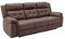 Vente-unique - Relaxsofa 3-Sitzer elektrisch - Mikrofaser - Vintage-Leder-Optik - Braun - ORTIANO