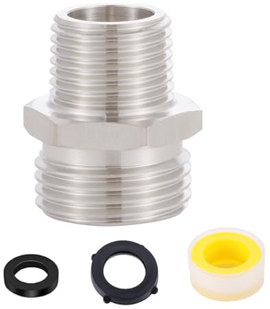 304 Edelstahl-Gartenschlauch-Adapter, Badezimmer-Duschschlauch auf Gartenschlauch-Adapter, 1,9 cm GHt-Stecker auf 1,27 cm G (1/2 Zoll) IPS-Stecker, bleifrei, Dusch-zu-Gartenschlauch-Adapter