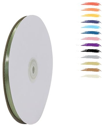 Rouleau de ruban de satin vert sauge de 95 m, idéal pour emballage cadeau, voiture de mariage, bouquet de fleurs, boîtes à gâteaux, projet créatif, anniversaires et fêtes de Noël