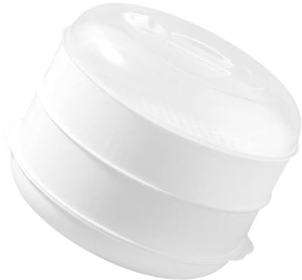 Vaporera Para Microondas Blanca - Olla A Vapor Para Microondas De 3 Niveles, Vaporera Para Horno Microondas | Olla De Vapor Para Microondas De Cocina, Vaporera Para Microondas Con Tapa Como Plato