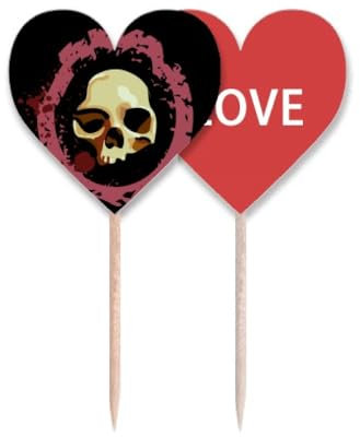 Palillo de dientes redondo realista con bandera de Halloween, diseño de corazón