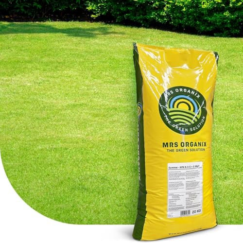 Engrais organique pour gazon d'été - 20 kg : 400 m² - libération contrôlée sur 3 mois - à appliquer une fois par saison - sans danger pour les enfants et les animaux
