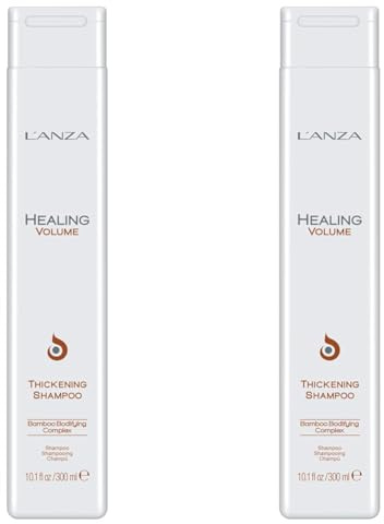 L'ANZA Heilungsvolumen Verdickendes Shampoo (300 ml), Verleiht Feinem und Plattem Haar Glanz, Volumen und Dichte, Reich an Bambus-Bodifying-Komplex und Keratin, Volumen Shampoo (Packung mit 2)