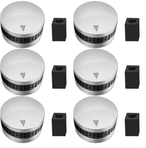 WIIYENA Gas Grill Knob BBQ Control Knobs Replacement, Barbecue Stove Knob Gas Control Knob Oven Switch Control Knobs Base Adaptors for Outdoor BBQ(6pcs)
