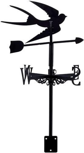 YXCMD Wetterfahne, Wetterhahn, Retro-geschnitztes Design, Richtungsanzeiger, Windspiel, Metalldekoration für Garten, Hinterhof, Terrasse, Hof, Dach, Ornament, Schwalbe