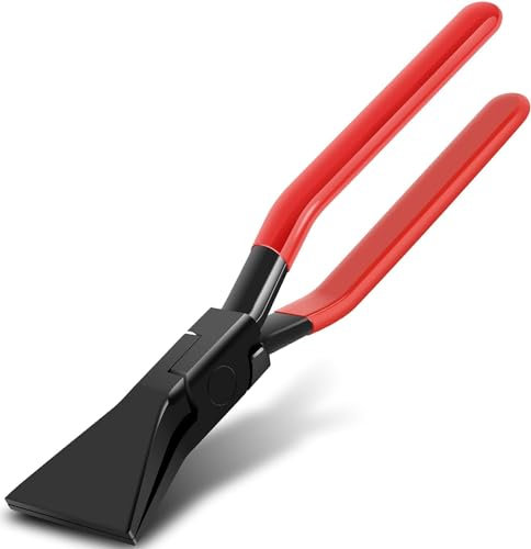 Falzzange 0° 45° 90° Abkantzange Blechzange Breit 60 mm Biegezange Abfalzen Werkzeug mit Rutschfestem Griff zum Biegen und Glätten von Blechen, Abgewinkelt gebogen Dachdecker/Klempner Zange (0°)
