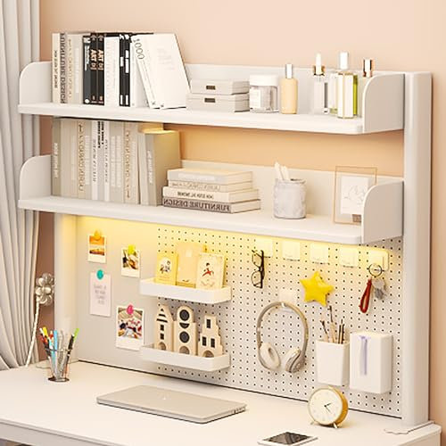 Arbeitsplatz-Organizer-Regal mit magnetischer Metall-Stecktafel, Klemme auf Schreibtischverlängerung mit 20 Zubehörteilen für Arbeitsplatz-Organisation
