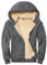 Djtnzdm Felpa con Cappuccio e Zip Uomo Inverno Felpa in Pile Caldo Casual Hoodie con Cerniera Uomo Tasche Giacca Termica con Zip XL Grigio Scuro