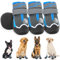 Weesiber Hundeschuhe, 4 Stück rutschfeste Hundestiefel mit Reflektierenden Riemen und Verschleißfester Gummisohle, Pfotenschutz für Kleine, Mittlere und Große Hunde (Grau, Größe 0)