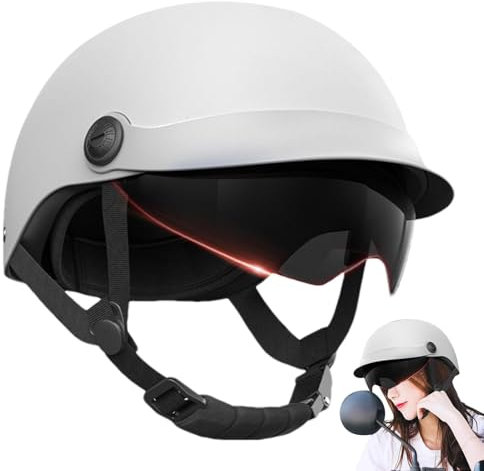 Nuyhgtr Motorcycle Half Helmet with Visor, DOT Approved Half Helmet for