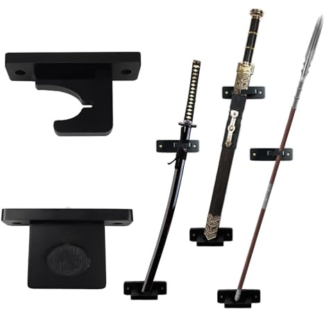 WLDDFF Schwert-Wandhalterung, vertikale Aufhänger für Katana, Lichtschwert, Samurai, Axt (1 Loch)