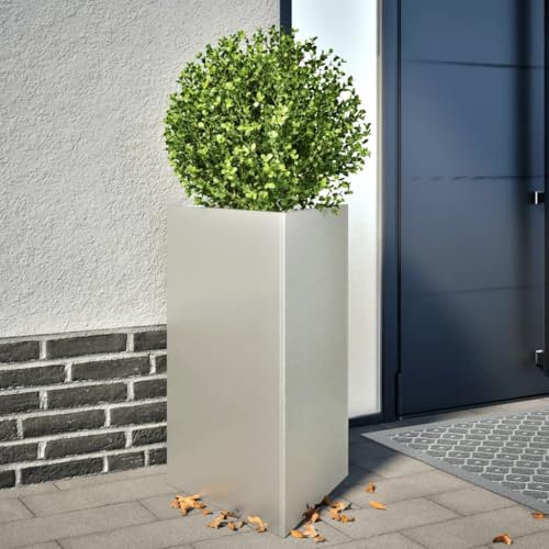 BOWEKAM Home & Garden Jardinière triangulaire en acier inoxydable 50 x 43 x 75 cm
