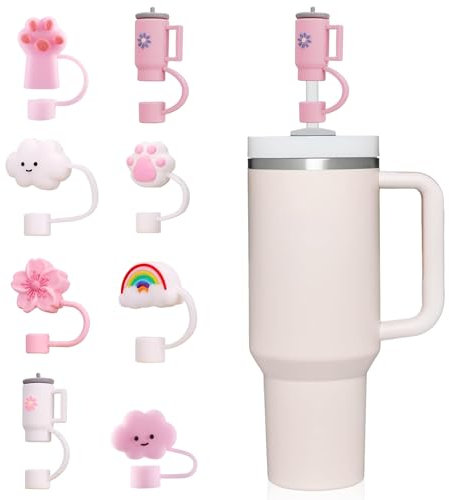 Yesimola Chapeaux de Paille en Silicone, Accessoire Stanley Cup, Couvercles de Paille Pour Tasse Stanley, Embouts de Réutilisables(Bouilloire non incluse)