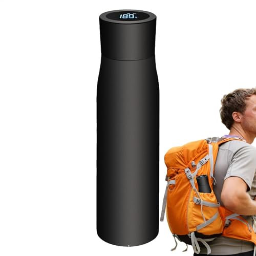 Botella de agua inteligente – Botella de agua con seguimiento, termo inferior antideslizante, taza térmica LED, reloj despertador inteligente con zumbador, termo de gran capacidad para senderismo