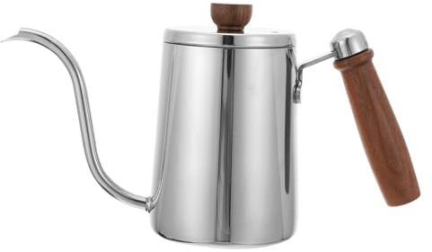 LABRIMP Hervidor De Boca Ancha 600ml Cafetera De Acero Inoxidable Pico Largo Resistente a Altas Temperaturas Fácil De Limpiar